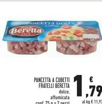 Conad Fratelli Beretta Pancetta A Cubetti Dolce, Affumicata offerta