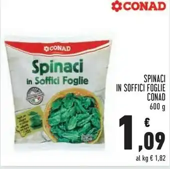 Conad Conad - Spinaci In Soffici Foglie 600 G(ml) offerta