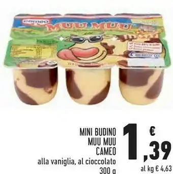 Conad Cameo Muu Muu Mini Budino Alla Vaniglia, Al Cioccolato offerta