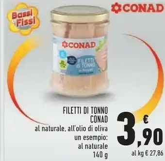 Conad Conad Filetti Di Tonno Al Naturale 140 G offerta