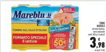 Conad Mareblu Tonno All'olio D'oliva 360 G offerta
