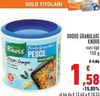 Conad Knorr Brodo Granulare Di Pesce 150 G(ml) offerta