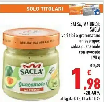 Conad Saclà Salsa Verde 190 G(ml) offerta