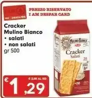 Despar Mulino Bianco Sfoglia Di Grano Crackers Non Salati 500 G(ml) offerta
