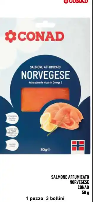 Conad SALMONE AFFUMICATO NORVEGESE CONAD 50 g offerta
