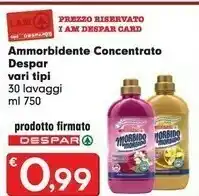 Despar Despar Ammorbidente Concentrato 30 Lavaggi offerta