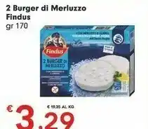 Despar Findus Findus - 2 Burger di Merluzzo con Prezzemolo e Limone 170 g(ml) offerta