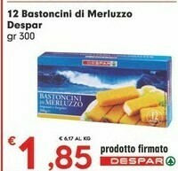 Despar Despar 12 Bastoncini Di Merluzzo offerta
