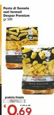 Despar Barilla Despar Premium Pasta Di Semola offerta
