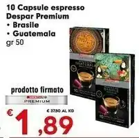Despar Despar Premium 10 Capsule Espresso offerta