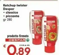 Despar Despar Ketchup Twister Classico 280 G offerta