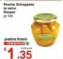 Despar Despar Pesche Sciroppate Invetro 560 G offerta