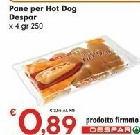 Despar Despar Pane Per Hot Dog 1000 G offerta