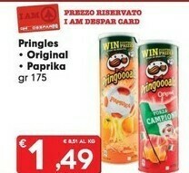 Despar Pringles Original, Paprika offerta