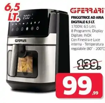 Telitaly GFERRARI FRIGGITRICE AD ARIA DIGITALE 6,5 LT. offerta