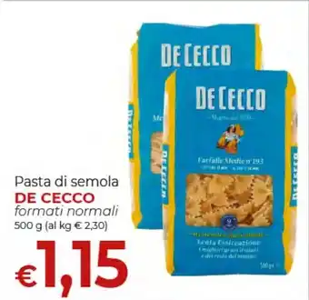 Supermercati Nonna Isa Pasta di semola DE CECCO formati normali 500 g offerta