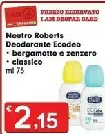 Eurospar Perlana Neutro Roberts Deodorante Ecodeo offerta
