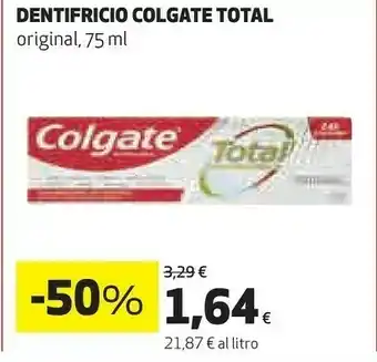 Coop Colgate Total Original Toothpaste Dentifricio Antiplacca 20 Ml offerta