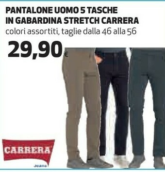 Coop Carrera Pantalone Uomo 5 Tasche In Gabardina Stretch offerta