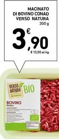 Conad Superstore Conad Macinato Di Bovino Verso Natura 300g offerta