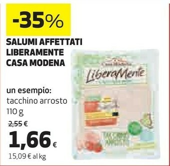 Coop Casa Modena Libera Mente Tacchino Arrosto 110 G(ml) offerta
