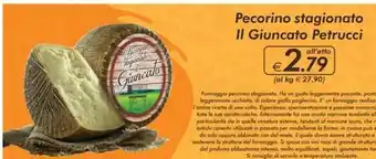 Sì con te Pecorino stagionato Il Giuncato Petrucci offerta