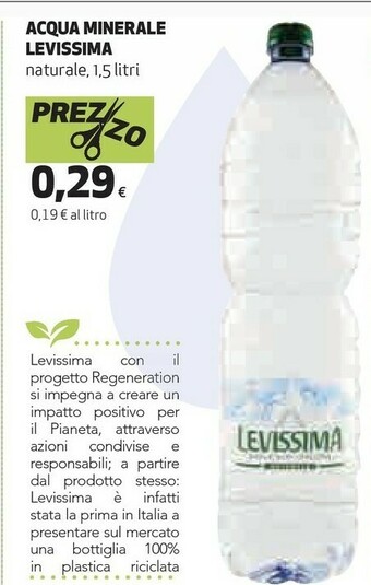 Coop Levissima Acqua Naturale 1500 G(ml) offerta