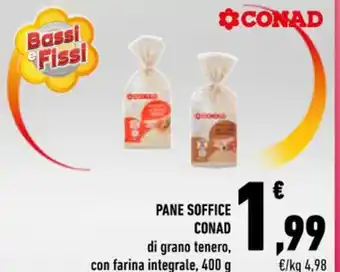 Conad Superstore PANE SOFFICE CONAD di grano tenero, con farina integrale, 400 g offerta