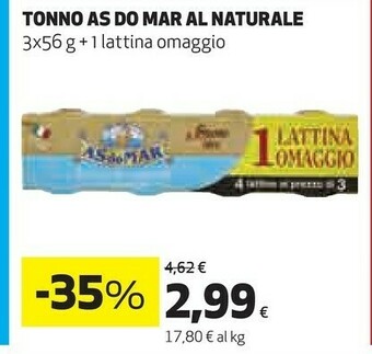 Coop Asdomar Tonno Al Naturale offerta