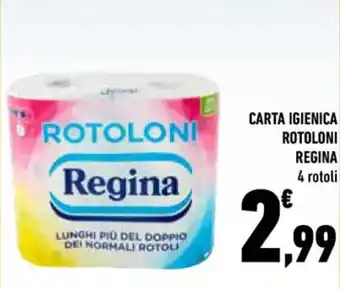 Conad Superstore CARTA IGIENICA ROTOLONI REGINA 4 rotoli offerta