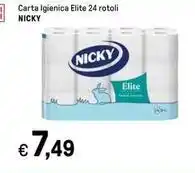 Iper La Grande Carta Igienica Elite 24 rotoli NICKY offerta