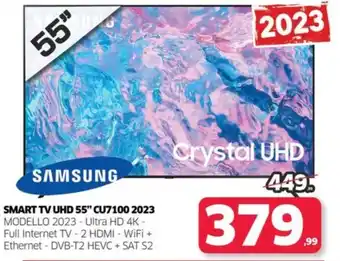 Telitaly SAMSUNG SMART TV UHD 55" CU7100 2023 offerta