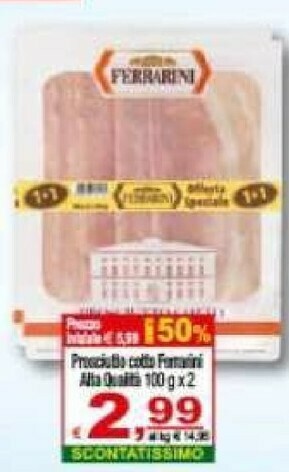 CTS Supermercati Ferrarini Prosciutto cotto offerta