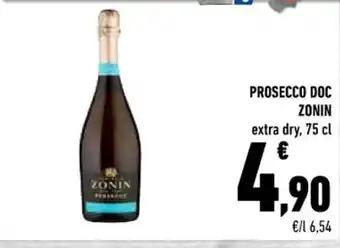 Conad Superstore PROSECCO DOC ZONIN extra dry, 75 cl offerta