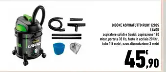 BIDONE ASPIRATUTTO RUDY 1200S LAVOR