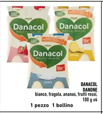 Conad Superstore DANACOL DANONE bianco, fragola, ananas, frutti rossi, 100 g x4 offerta
