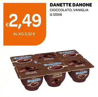 Ekom DANETTE DANONE CIOCCOLATO, VANIGLIA G 125X6 offerta