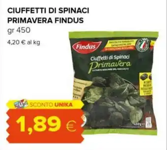 Tigre CIUFFETTI DI SPINACI PRIMAVERA FINDUS gr 450 offerta
