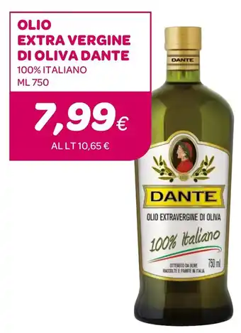 Ekom OLIO EXTRA VERGINE DI OLIVA DANTE 100% ITALIANO ML 750 offerta