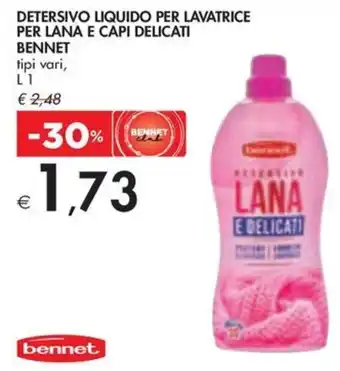 Bennet DETERSIVO LIQUIDO PER LAVATRICE PER LANA E CAPI DELICATI BENNET tipi vari, L1 offerta