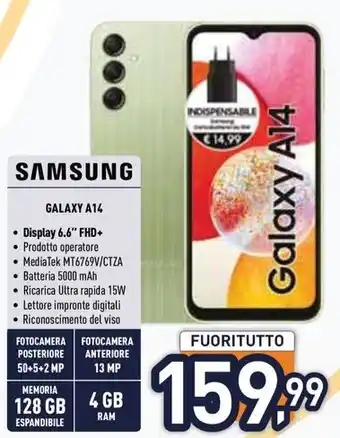 Unieuro SAMSUNG GALAXY A14 offerta