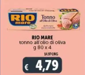 Deco Supermercati RIO MARE tonno all'olio di oliva g 80 x 4 offerta