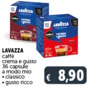 Deco Supermercati LAVAZZA caffè crema e gusto 36 capsule a modo mio offerta