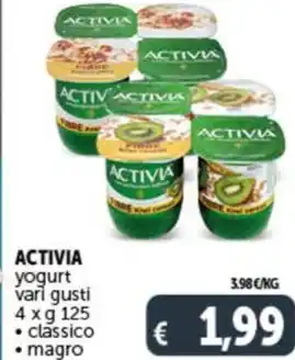 Deco Supermercati ACTIVIA yogurt vari gusti 4 x g 125 offerta