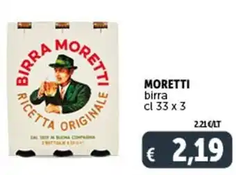 Deco Supermercati MORETTI birra cl 33 x 3 offerta