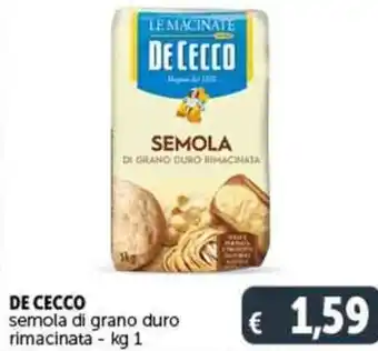 Deco Supermercati DE CECCO semola di grano duro rimacinata - kg 1 offerta