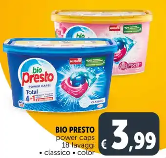 Deco Supermercati BIO PRESTO power caps 18 lavaggi offerta