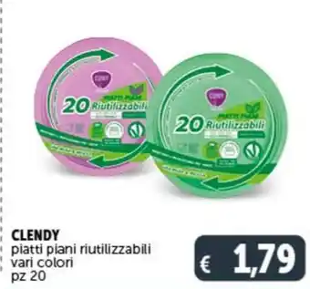 Deco Supermercati CLENDY piatti piani riutilizzabili vari colori pz 20 offerta