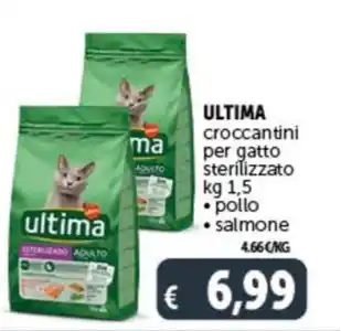 Deco Supermercati ULTIMA croccantini per gatto sterilizzato kg 1,5 offerta