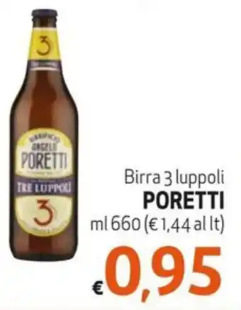 Birra 3 luppoli PORETTI ml 660
